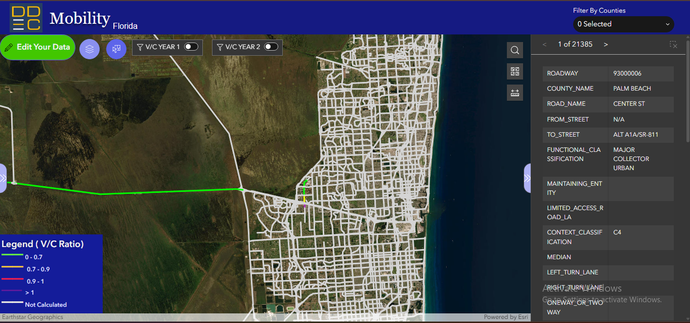 ArcGIS Experience Builder AADT road analysis web app - GIS Vantage Group portfolio